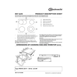 Bauknecht EPV 6640 IN Hob Manuel utilisateur | Fixfr