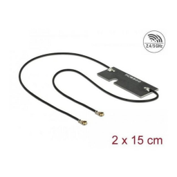 DeLOCK 89569 WLAN 802.11 ac/a/h/b/g/n Twin Antenna 2 x MHF® 4L plug 3 - 5 dBi 1.13 2 x 15 cm PCB internal self adhesive Fiche technique | Fixfr