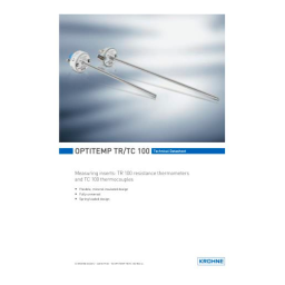 KROHNE OPTITEMP TR 100 | TC 100 Manuel utilisateur | Fixfr