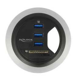 DeLOCK 62869 In-Desk Hub 3 Port USB 3.0 + 2 Slot SD Card Reader Fiche technique | Fixfr