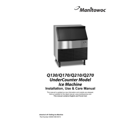 Manitowoc Ice Q Model Undercounter (Q130/Q170/Q210/Q270) Manuel utilisateur | Fixfr