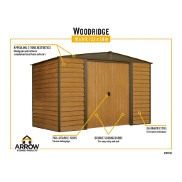 Arrow Storage Products VDGY106EU 15 ft. x 6 ft. Vinyl Dallas Steel Storage Shed Kit Grey Manuel utilisateur | Fixfr