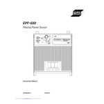 ESAB EPP-600 Plasma Power Source Manuel utilisateur