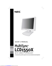 NEC MultiSync® LCD1550XBK Manuel utilisateur | Fixfr