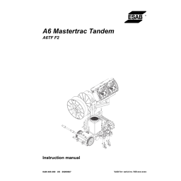 ESAB A6 Mastertrac Tandem A6TF F2 Manuel utilisateur | Fixfr