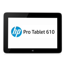 HP Pro Tablet 610 G1 PC Manuel utilisateur | Fixfr