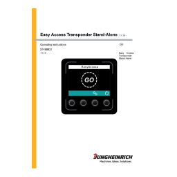 Jungheinrich Easy Access Transponder Stand Alone Mode d'emploi | Fixfr