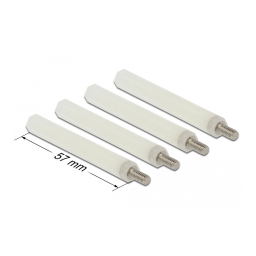 DeLOCK 60239 Standoff M4 x M4, hexagon, inside / outside, 57 mm natural 4 pcs Fiche technique | Fixfr