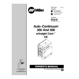 Miller AUTO-CONTINUUM 500 W/INSIGHT CORE CE Manuel utilisateur | Fixfr