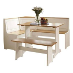 Linon Home Decor K90305WHT-AB-KD-U Ardmore 3-Piece Set Corner Breakfast Nook Mode d'emploi
