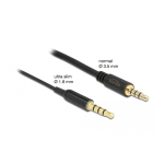 DeLOCK 66075 Stereo Jack Cable 3.5 mm 4 pin male to male Ultra Slim 0.5 m black Fiche technique