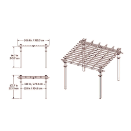 10x10 Deluxe Pergola with Tall Base Moldings and Canvas Weave