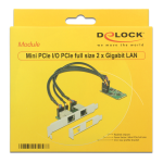 DeLOCK 95258 Mini PCIe I/O PCIe full size 2 x Gigabit LAN Low Profile Fiche technique