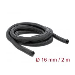 DeLOCK 18854 Braided Sleeve self-closing 2 m x 16 mm black Fiche technique | Fixfr
