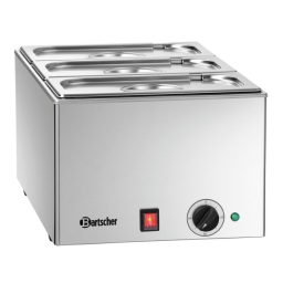 Bartscher 200233 Bain Marie, 3x 1/3GN, 150mm Mode d'emploi | Fixfr