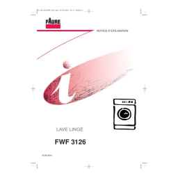 Faure FWF3126 Lave-linge Manuel utilisateur | Fixfr