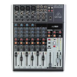 BEHRINGER XENYX 1204/1204FX Manuel d'utilisation: AI Chat & PDF | Fixfr