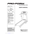 ProForm 400 C TREADMILL Manuel utilisateur