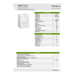 Whirlpool AWZ 3467 Sèche-linge: Assistance IA et PDF | Fixfr