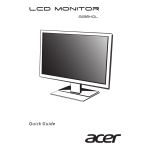 Acer B196HQL Monitor Guide de d&eacute;marrage rapide