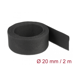 DeLOCK 20792 Fabric heat shrink tube 2 m x 10 mm shrinkage ratio 2:1 black Fiche technique | Fixfr