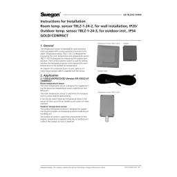 Swegon TBLZ-1-24-2/TBLZ-1-24-3 Capteur temp. ambiante/extérieure Mode d'emploi | Fixfr
