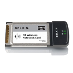 Belkin CARTE R&Eacute;SEAU SANS FIL N1 POUR ORDINATEUR PORTABLE #F5D8011FR Manuel utilisateur