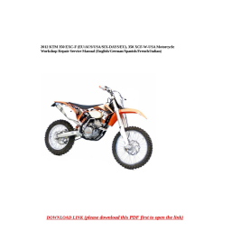 KTM 350 EXC-F Six Days EU 2012 Enduro Bike Manuel utilisateur | Fixfr