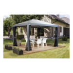 Sojag 500-9166842 Monteserra 10 ft. x 12 ft. Light Gray Powder-Coated Metal Gazebo with Nylon Roof and Included Mosquito Netting Manuel utilisateur