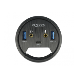 DeLOCK 62794 3 Port In-Desk Hub USB 1 x USB Type-C™ and 2 x USB Type-A + HD-Audio Ports Fiche technique | Fixfr