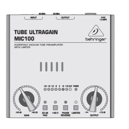 Behringer MIC100 Manuel utilisateur | Fixfr