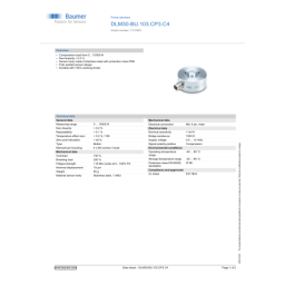 Baumer DLM30-BU.202.CP3.C4 Force sensor Fiche technique | Fixfr