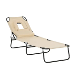 Outsunny 84B-392NU 2-in-1 Folding Patio Lounge Chair Mode d'emploi