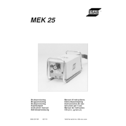 ESAB MEK 25 Manuel utilisateur | Fixfr