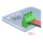 DeLOCK 66020 Terminal block for PCB soldering version 3 pin 6.35 mm pitch vertical 10 pieces Fiche technique