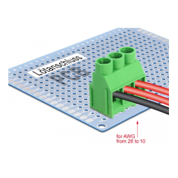 DeLOCK 66020 Terminal block for PCB soldering version 3 pin 6.35 mm pitch vertical 10 pieces Fiche technique | Fixfr