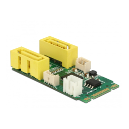 DeLOCK 63464 Converter M.2 Key B+M male > 2 x SATA pin 8 power plug Fiche technique | Fixfr