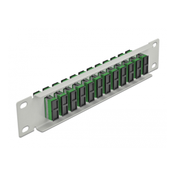 DeLOCK 66792 10″ Fiber Optic Patch Panel 12 Port SC Duplex green 1U grey Fiche technique | Fixfr