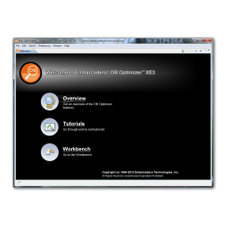 Embarcadero DB OPTIMIZER 3.8/XE5 Guide de démarrage rapide | Fixfr