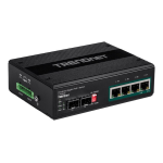 Trendnet RB-TI-PG62B 6-Port Industrial Gigabit PoE+ DIN-Rail Switch 12 &ndash; 56 V Fiche technique