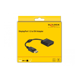 DeLOCK 61023 Adapter DisplayPort 1.2 male to DVI female 4K Passive black Fiche technique | Fixfr
