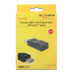 DeLOCK 65696 Converter USB 3.1 Gen 2 Type-A male &gt; USB Type-C&trade; female Active black Fiche technique