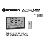 Bresser 7001800000000 MyTime Jumbo LCD Weather Wall Clock Manuel du propri&eacute;taire
