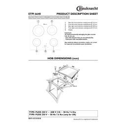 Bauknecht ETPI 6640 IN Hob Manuel utilisateur | Fixfr