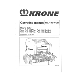 KRONE Vario Pack 1500/1800 : Manuel + IA | Fixfr