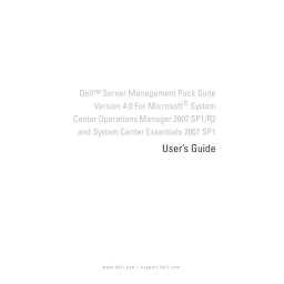 Dell Server Management Pack Version 4.0 for Microsoft System Center Operations Manager software Manuel utilisateur | Fixfr