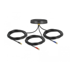 DeLOCK 12717 Multiband LTE UMTS GSM GNSS Antenna 3 x SMA plug omnidirectional roof mount black outdoor  Fiche technique