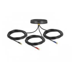 DeLOCK 12717 Multiband LTE UMTS GSM GNSS Antenna 3 x SMA plug omnidirectional roof mount black outdoor  Fiche technique | Fixfr