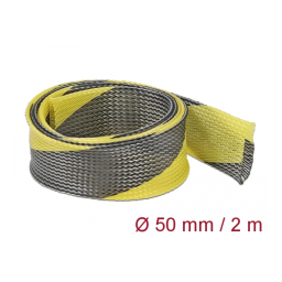 DeLOCK 20758 Braided Sleeve stretchable 2 m x 50 mm black-red Fiche technique | Fixfr