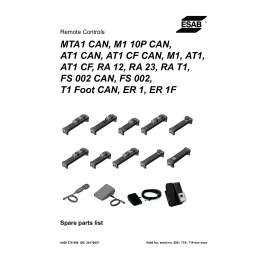 ESAB MTA1 CAN Manuel utilisateur | Fixfr